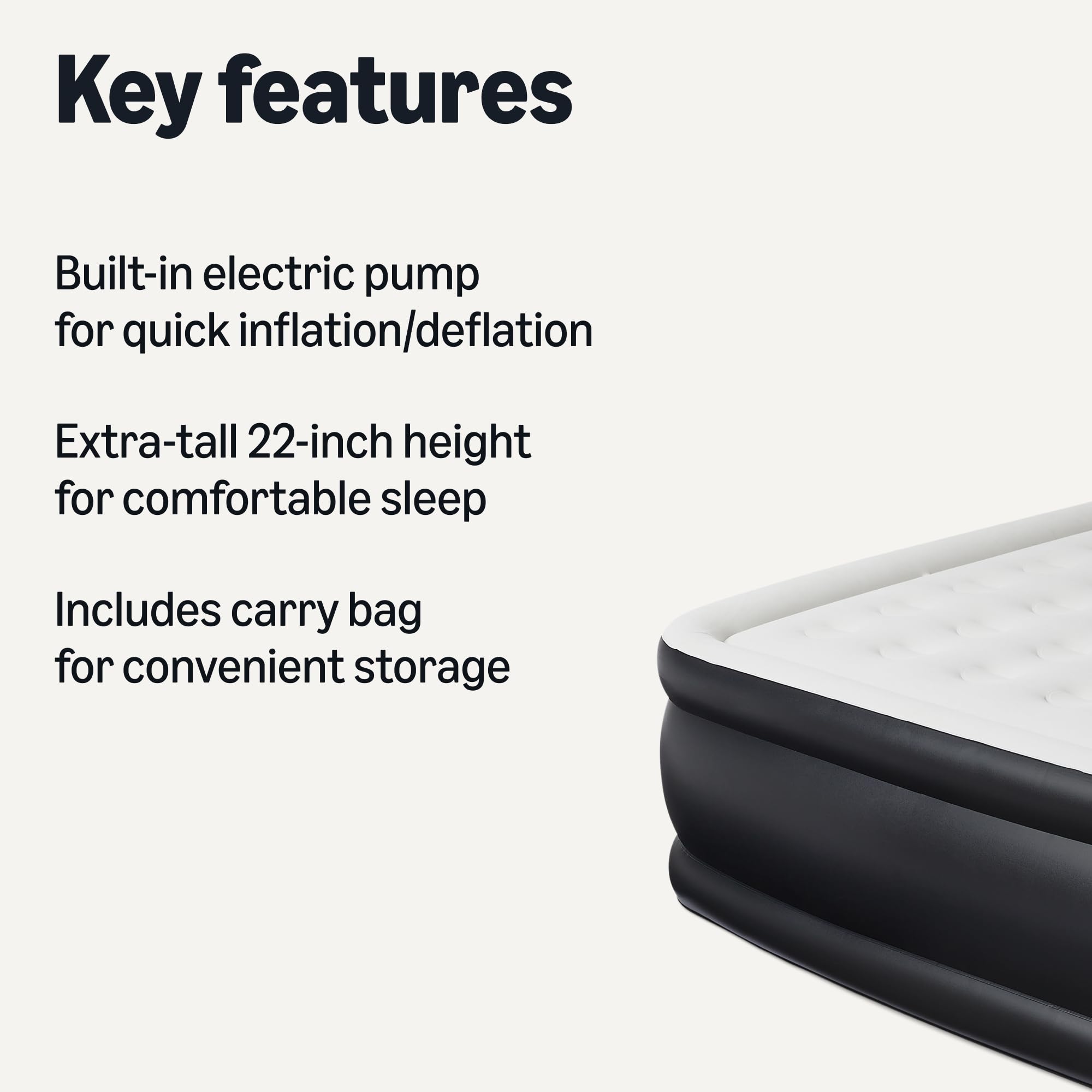 Amazon Basics air mattress queen 80x60 sleep surface for comfortable hosting