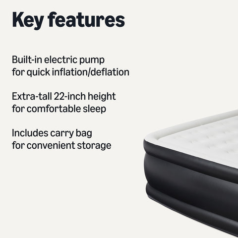 Amazon Basics air mattress queen 80x60 sleep surface for comfortable hosting