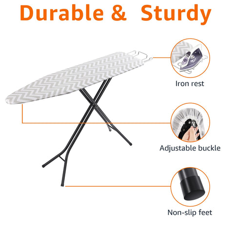 Amazon Basics ironing board folds flat for compact storage