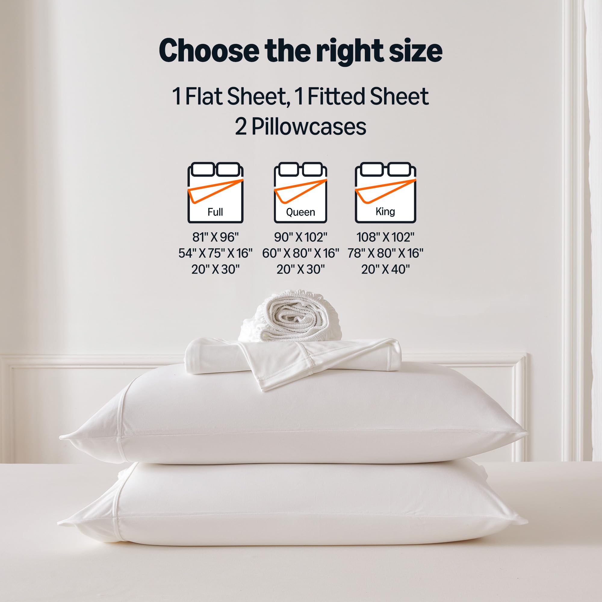 Amazon Basics king pillowcases 20 by 40 included for complete bed setup