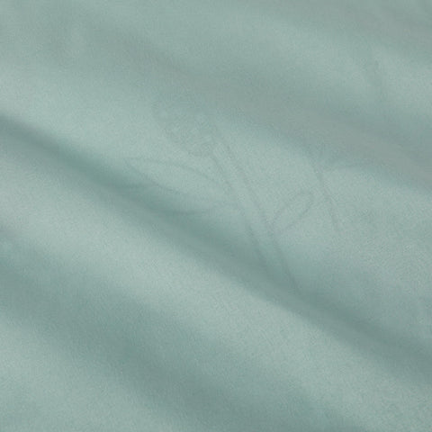 Close up of microfiber fabric showing ultra soft easy care material from Amazon Basics.
