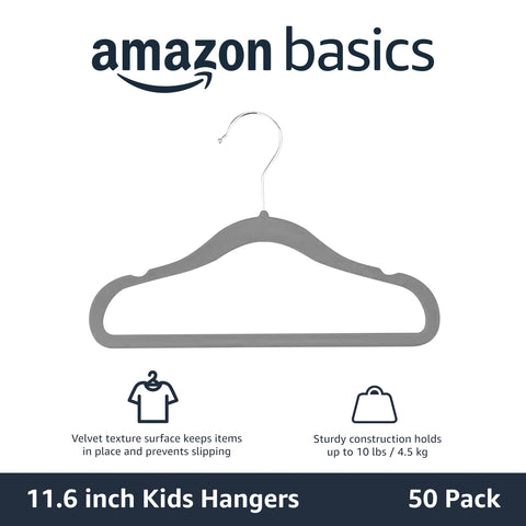 Amazon Basics hangers with shoulder notches prevent straps from slipping