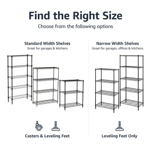 Amazon Basics leveling feet provide stable placement on uneven floors.