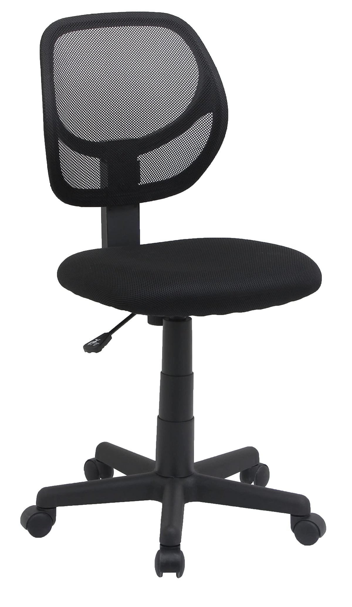 Amazon Basics low-back office chair with breathable mesh for cooling airflow.