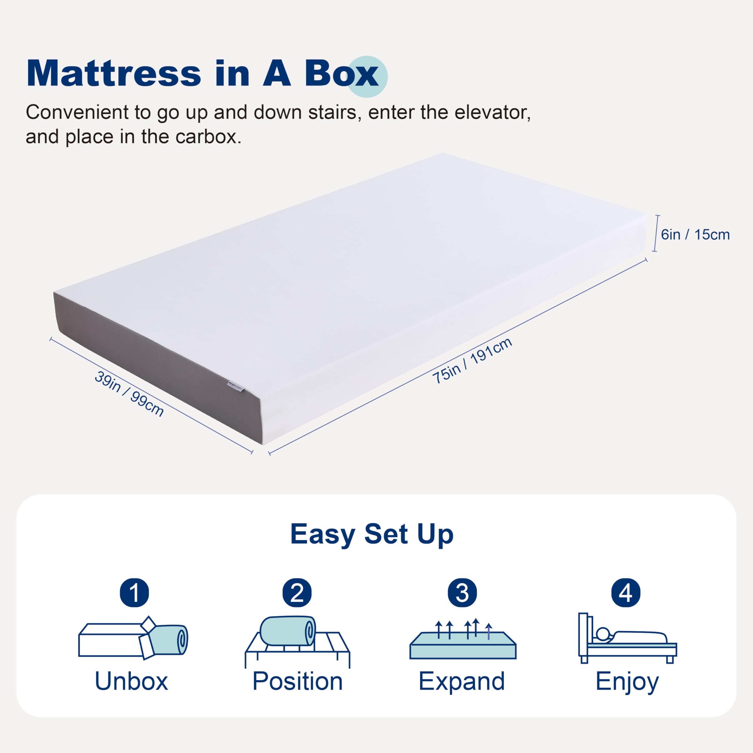 Amazon Basics twin mattress creates a cozy, approachable bedroom setup for guests.