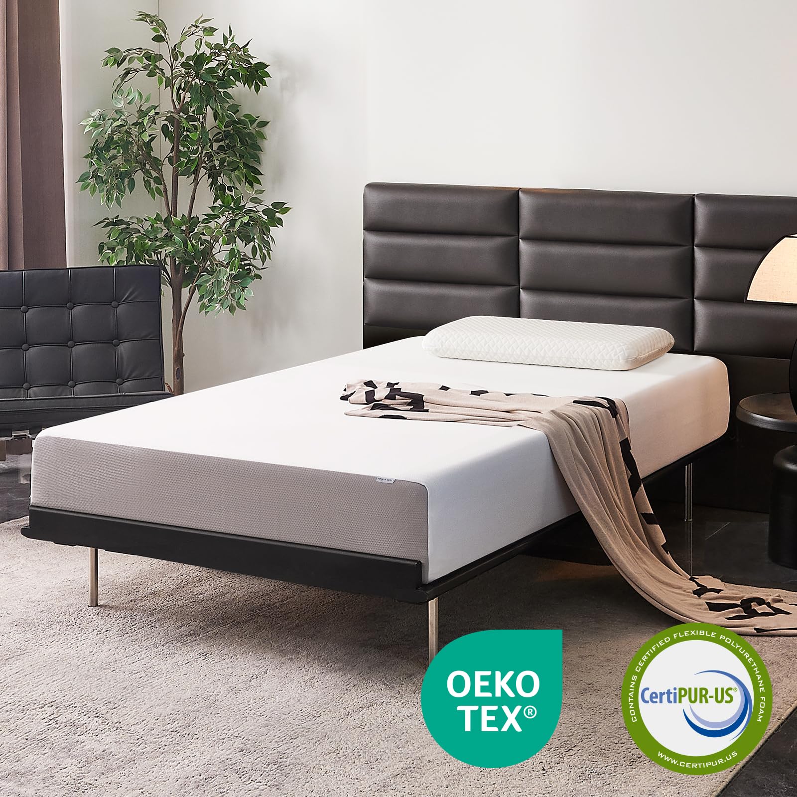 Amazon Basics memory foam mattress breathable ventilation holes promote cooler sleep.