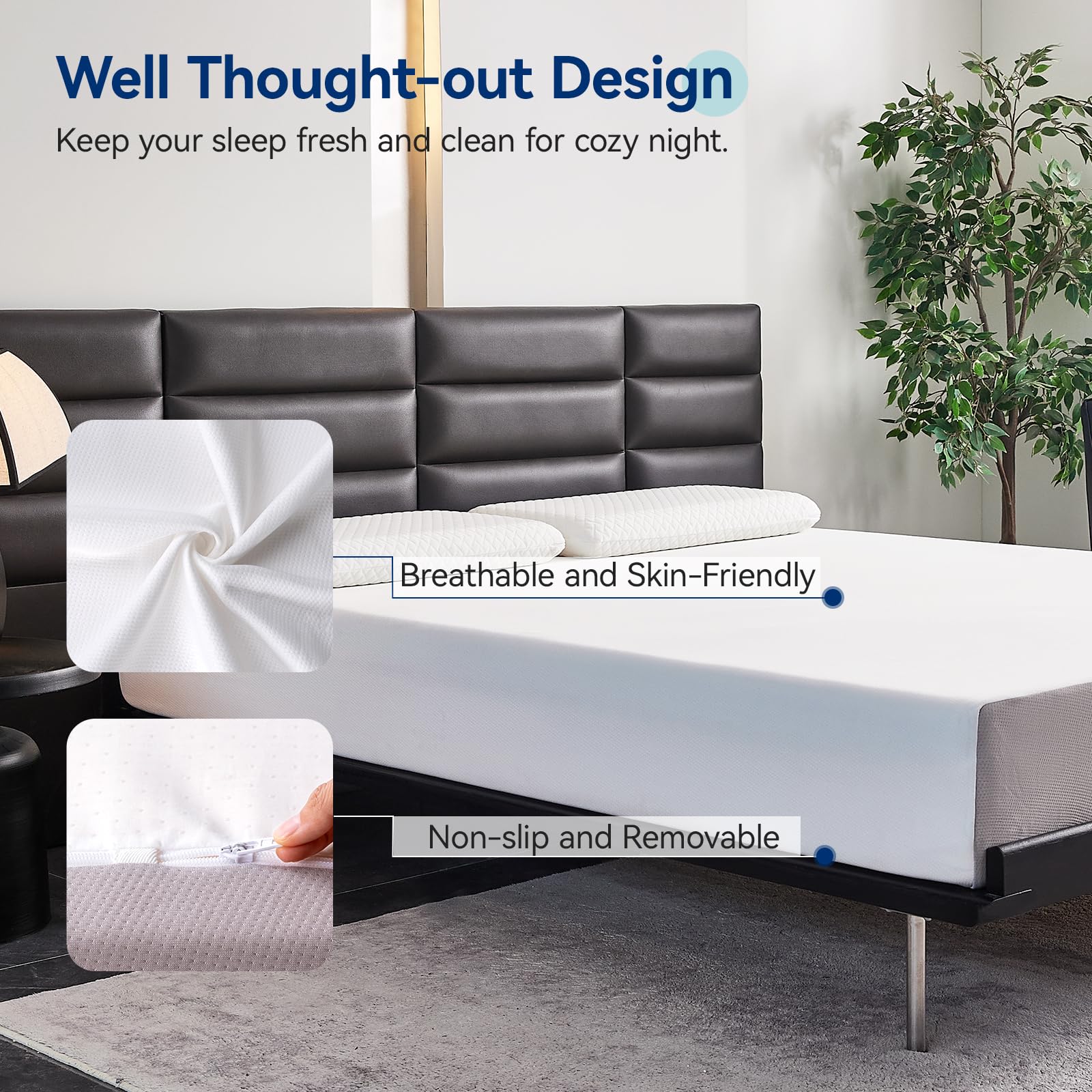 Amazon Basics memory foam mattress uses Oeko-Tex certified fabric.