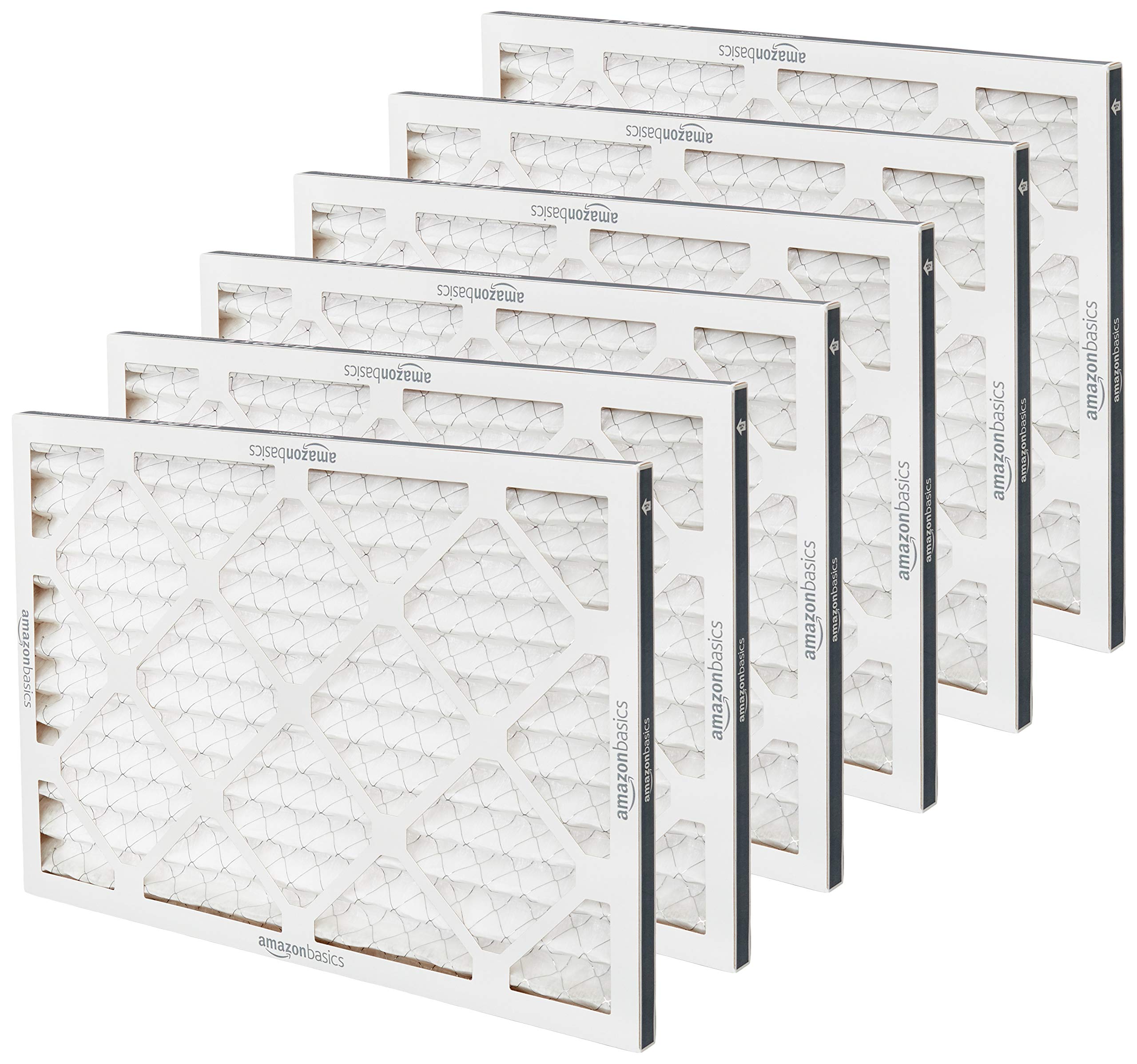 Amazon Basics MERV 8 air filter electrostatic fibers attract small particles.