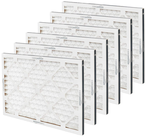 Amazon Basics MERV 8 air filter electrostatic fibers attract small particles.