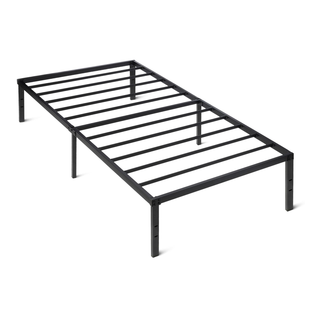 Amazon Basics metal bed frame main view showing sturdy steel construction for stable sleep