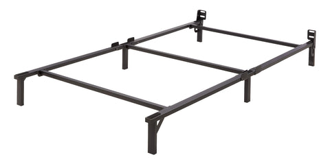 Amazon Basics twin bed frame with six legs provides stable mattress support.