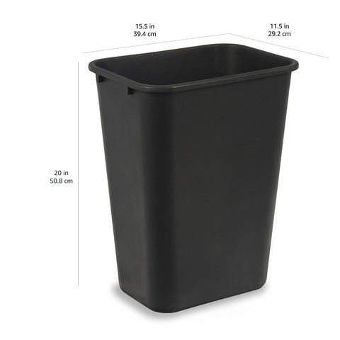 Amazon Basics nestable wastebasket design for easy storage.
