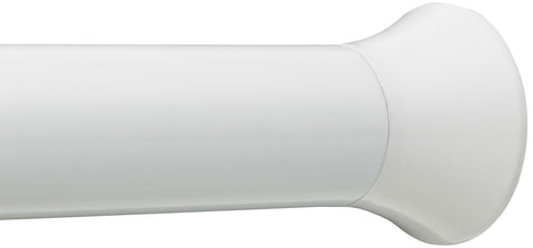 Amazon Basics No Drilling Spring Tension Curtain Rod in white for quick, tool-free installation