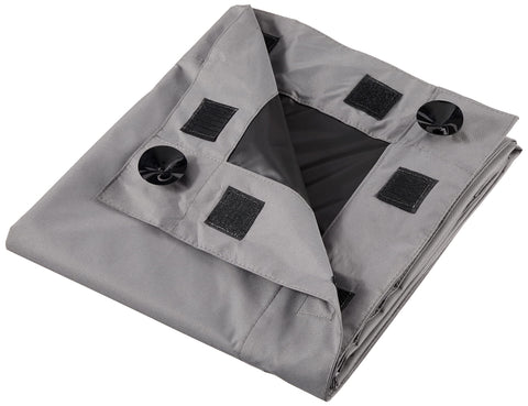 Amazon Basics blackout curtain reduces outside noise for better concentration.