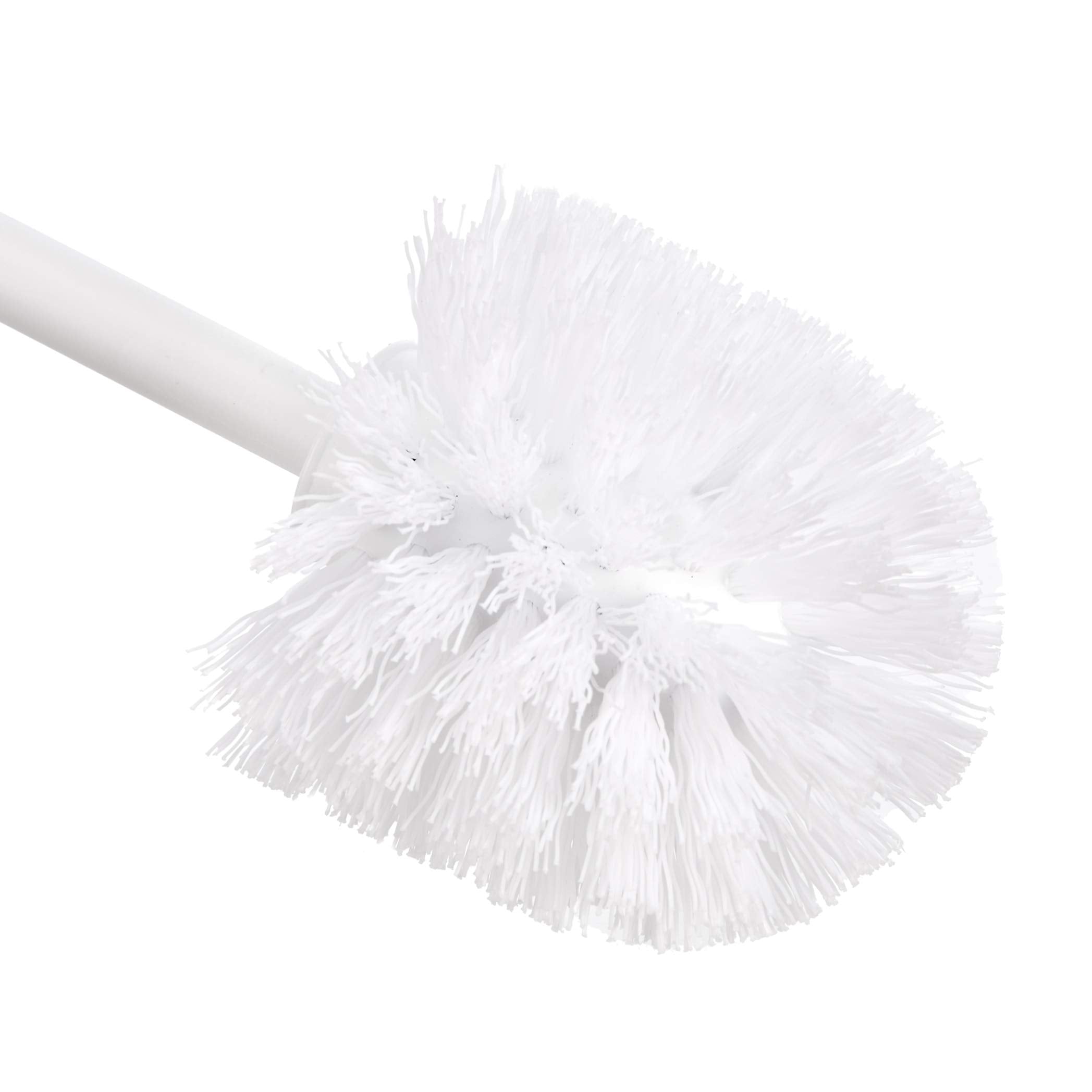 Amazon Basics non-slip handle toilet brush offers comfortable grip during cleaning.