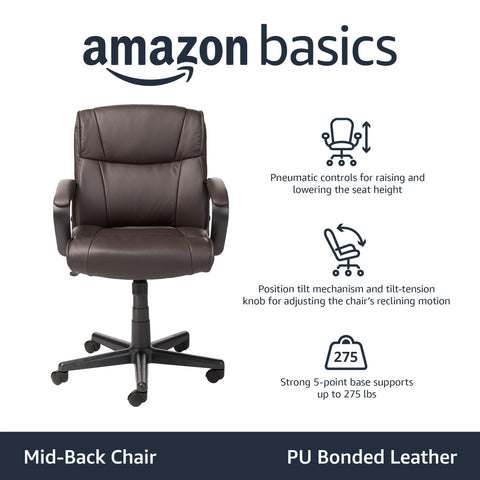 Amazon Basics Office Task Chair with 360 degree swivel for easy multitasking at work.