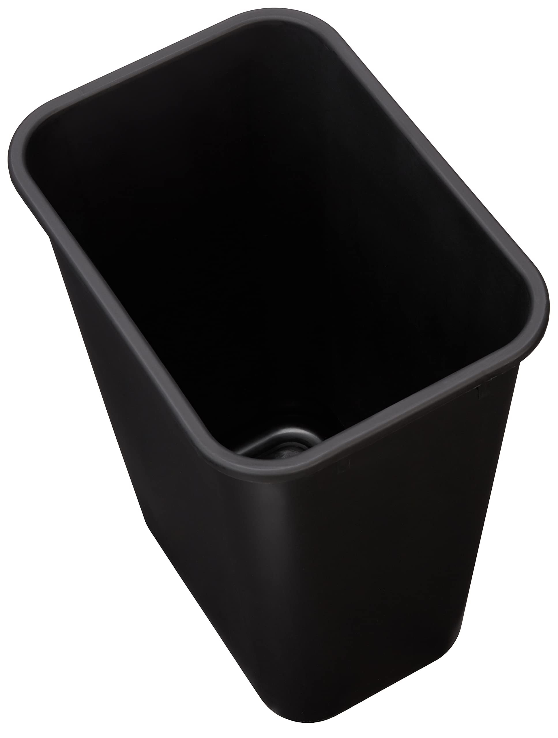 Amazon Basics wastebasket with recycle logo for public spaces.