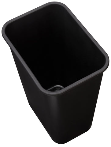 Amazon Basics wastebasket with recycle logo for public spaces.