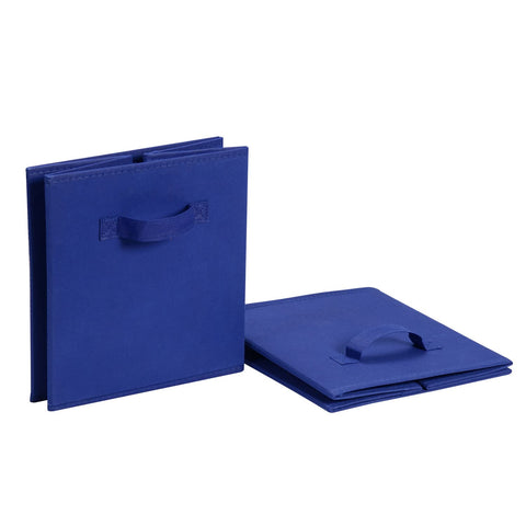Amazon Basics open-top bin in cubby storage showing versatile organization.