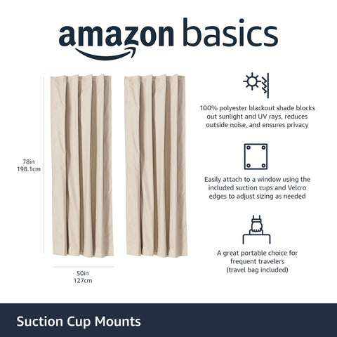 Amazon Basics beige shade with travel bag for easy portability.