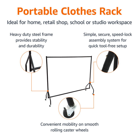Tool-free assembly on the Amazon Basics garment rack for quick setup.