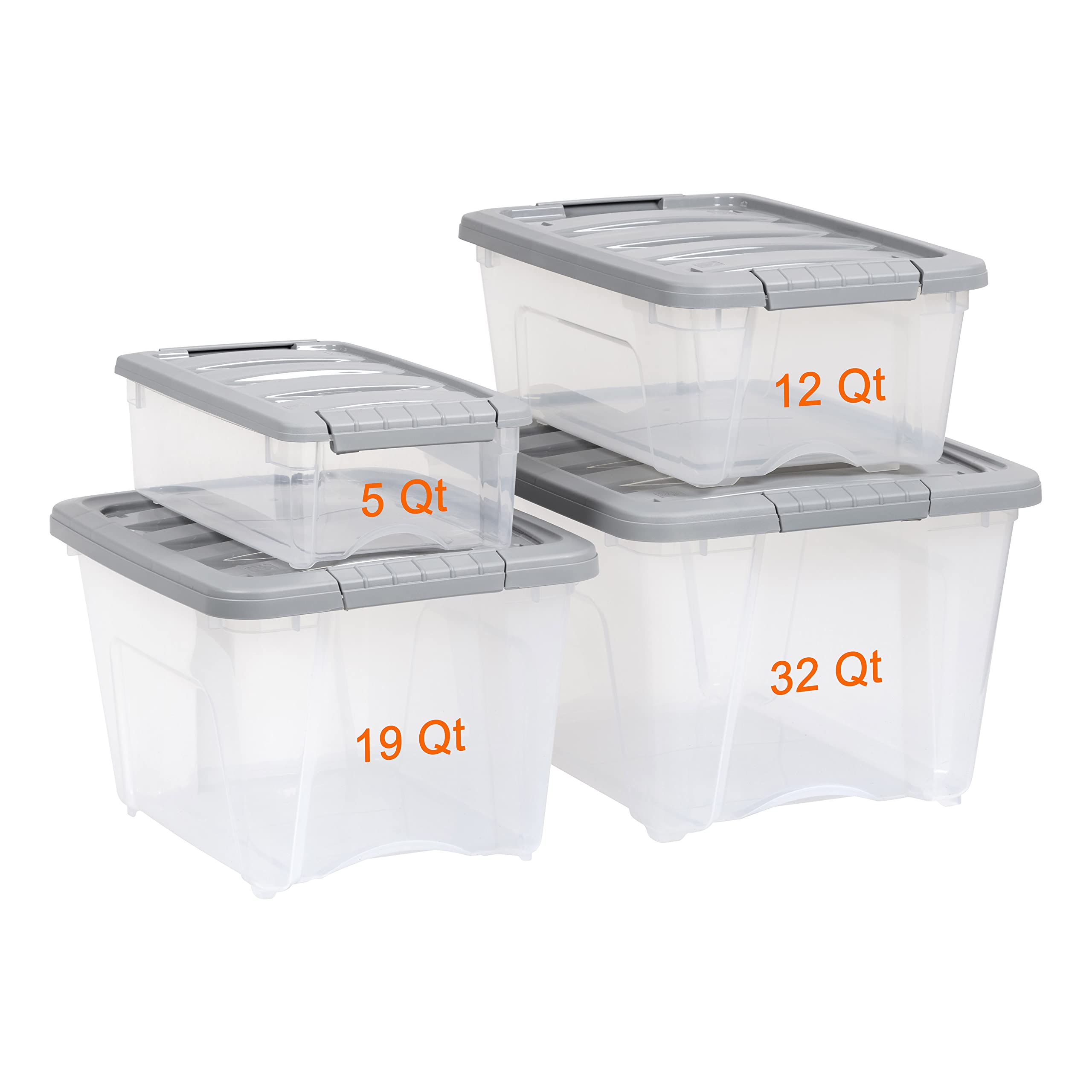 Amazon Basics portable stackable bin designed for easy transport.