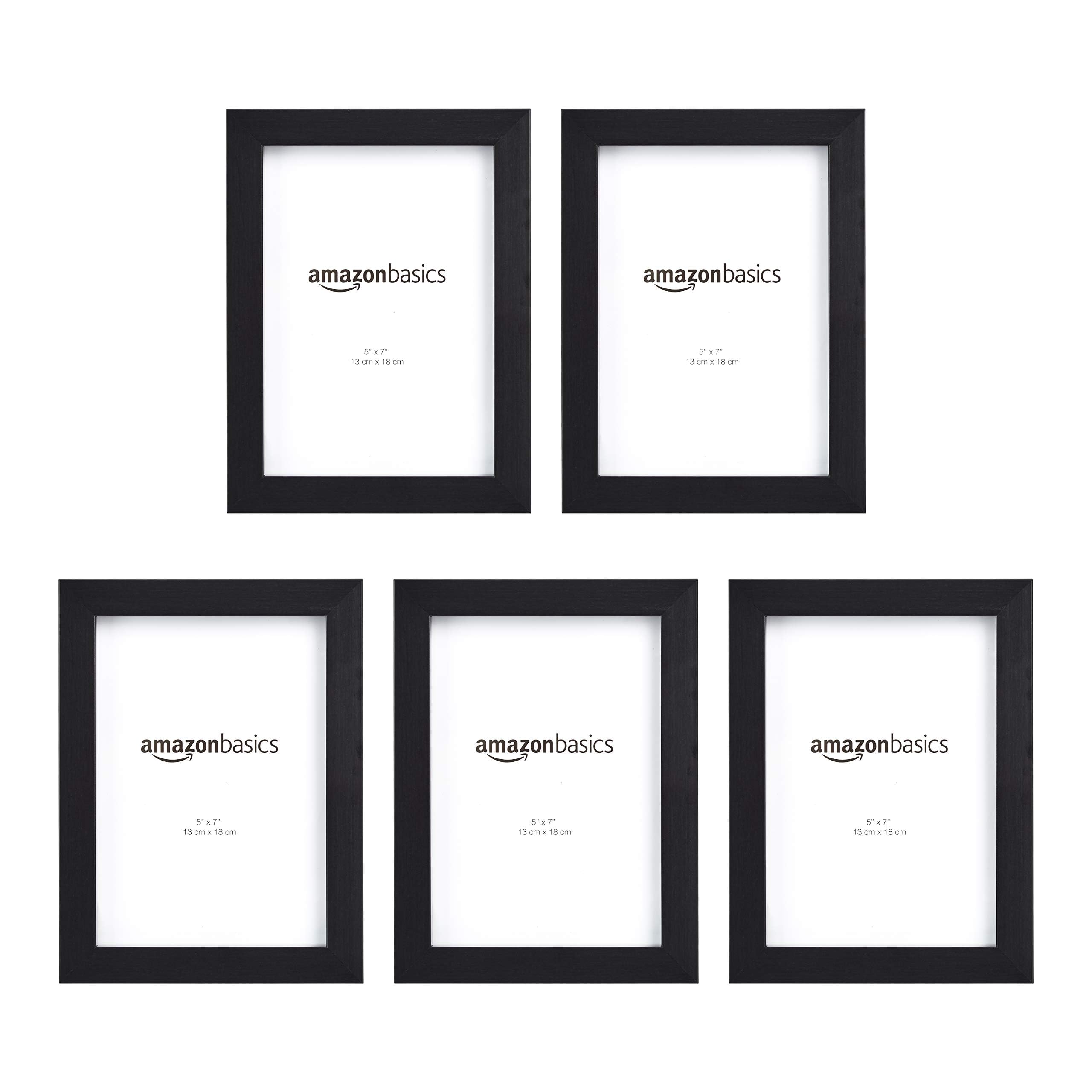 Amazon Basics 5 x 7 black rectangle frame ready for wall display