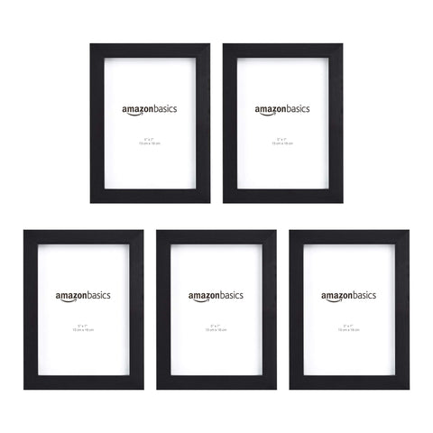 Amazon Basics 5 x 7 black rectangle frame ready for wall display
