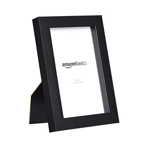 Amazon Basics glass-front frame protects photos from dust and wear.