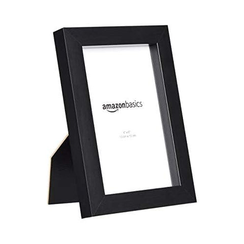 Amazon Basics glass-front frame protects photos from dust and wear.