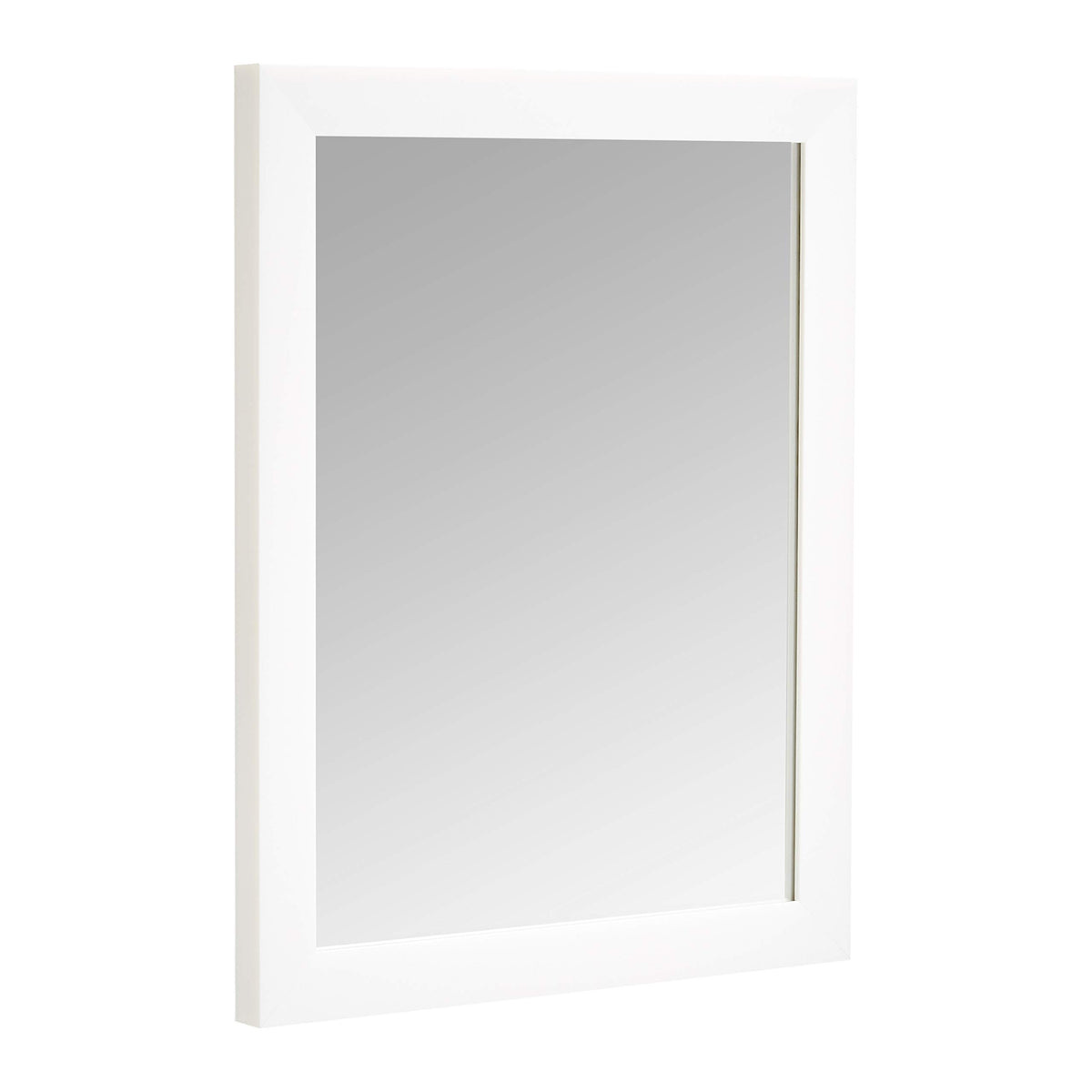 Amazon Basics rectangular wall mirror front view in white frame enhances light and space