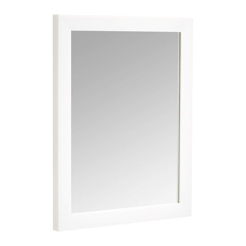 Amazon Basics rectangular wall mirror front view in white frame enhances light and space