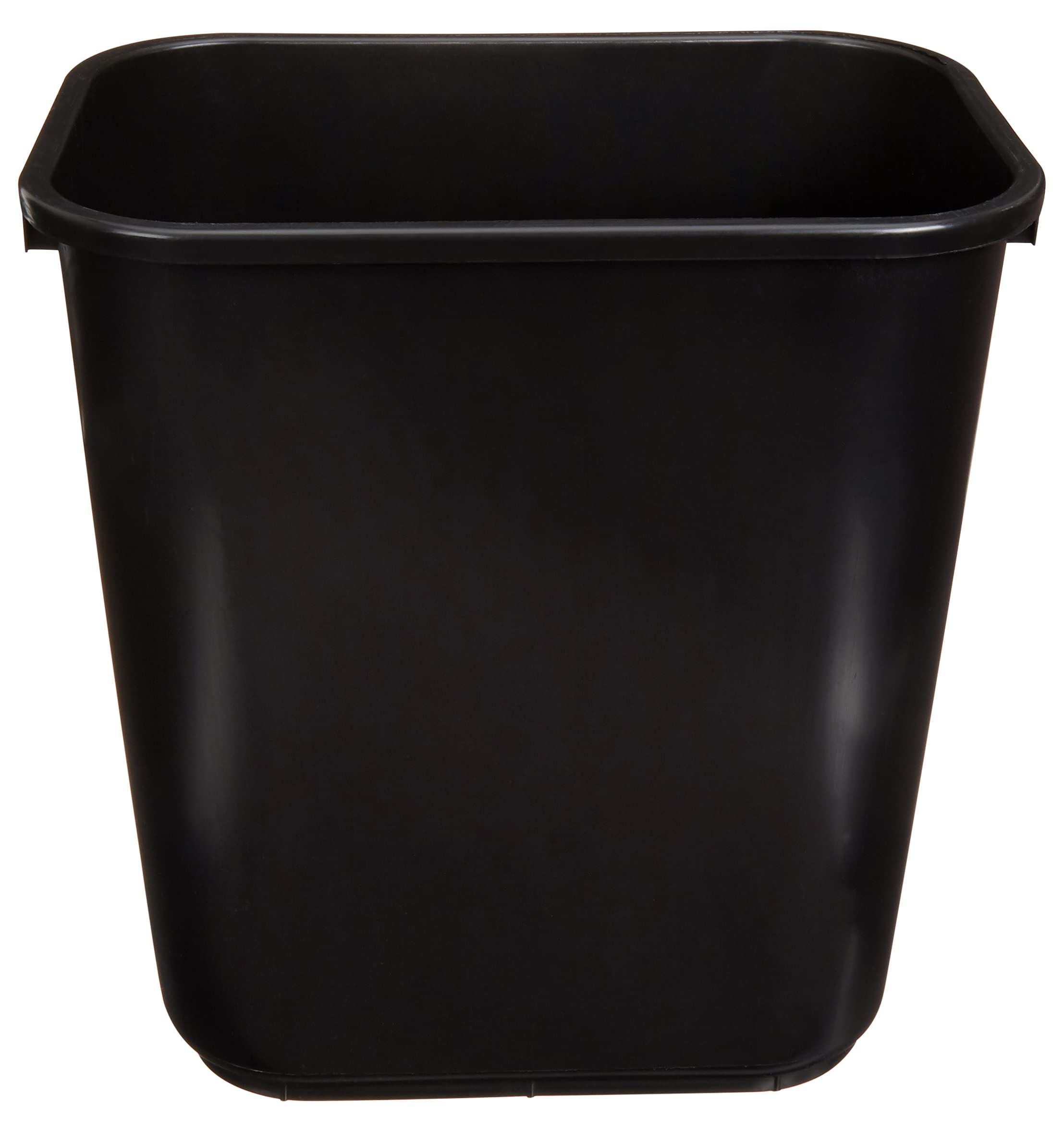 Amazon Basics rectangular wastebasket with 7-gallon capacity for office use.