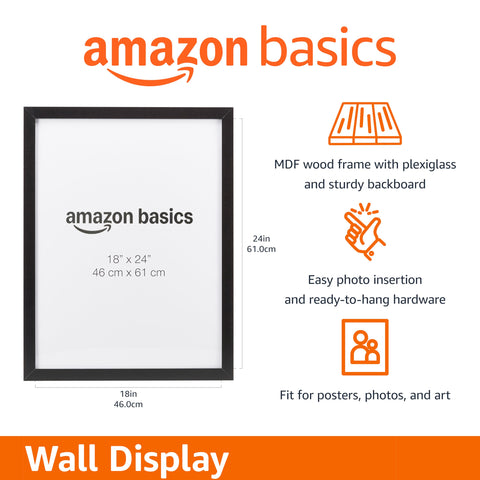 Amazon Basics 18x24 frame back view showing turn buttons for easy insertion