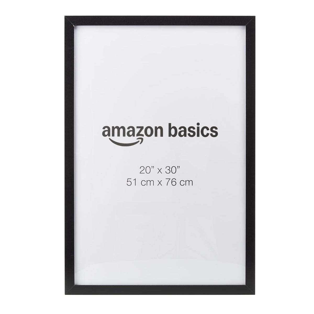Amazon Basics rectangular wood poster frame front view with clear plexiglass