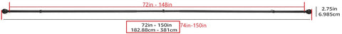 Amazon Basics round-finial rod suitable for sliding doors or wide windows