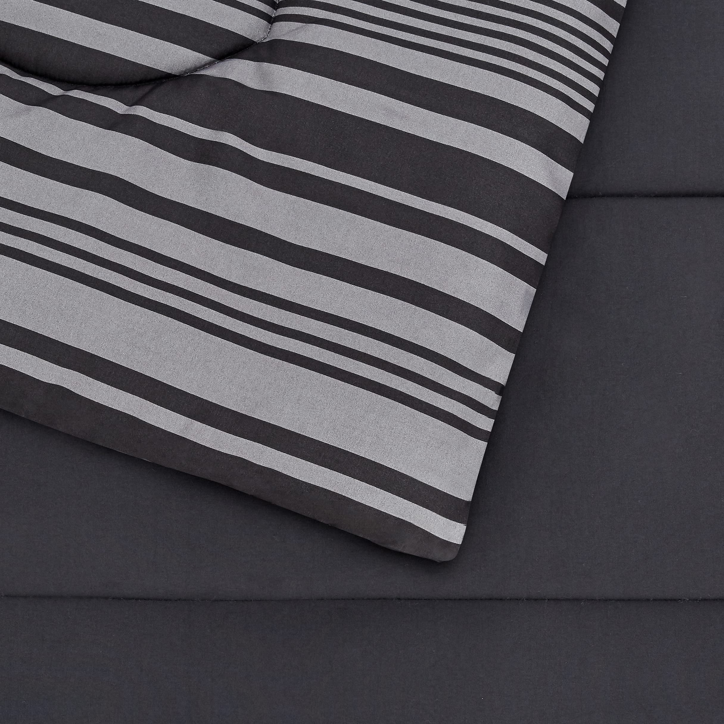 Amazon Basics sham 20 x 26 coordinates with the Calvin stripe design