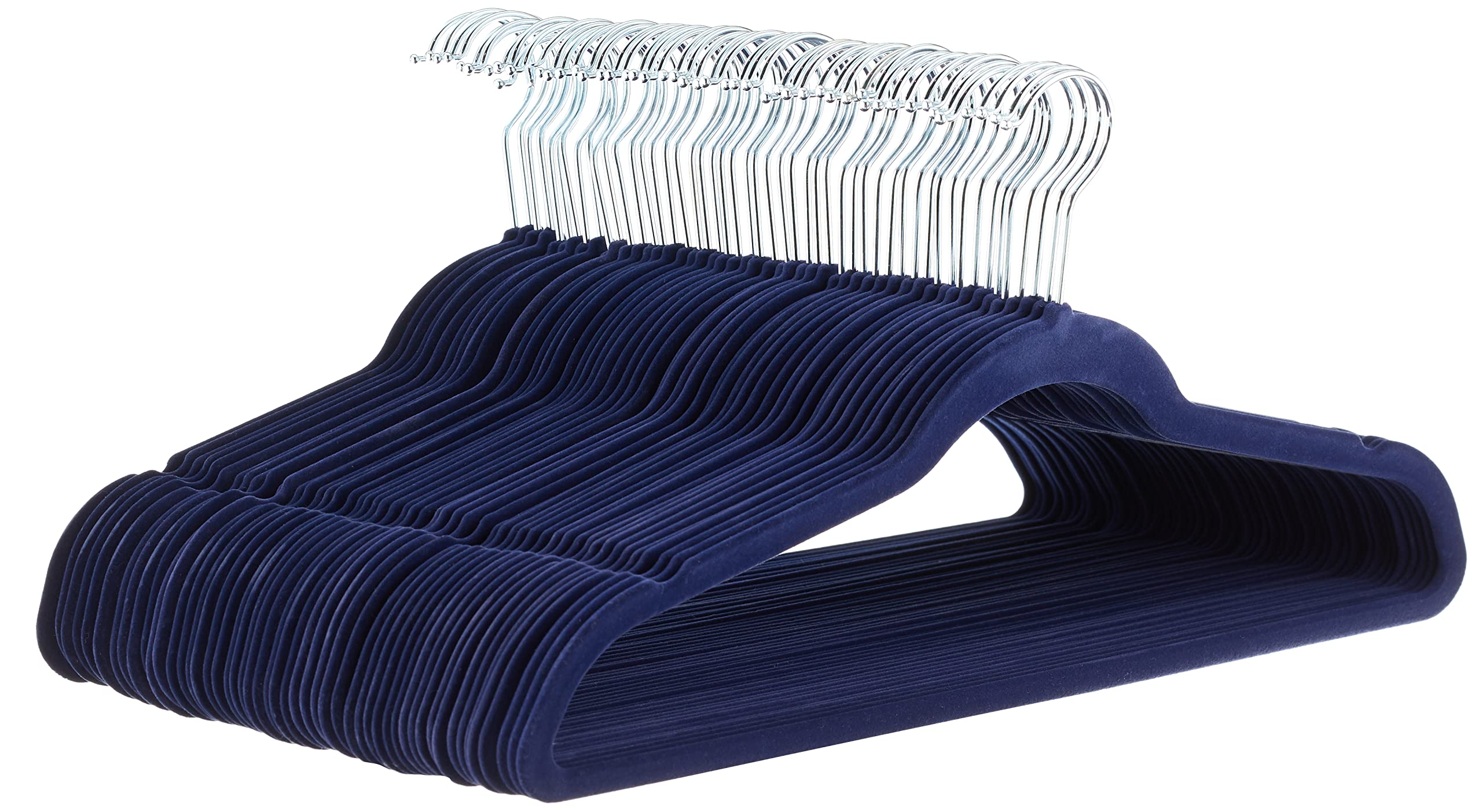 Amazon Basics slim velvet hangers closeup velvet coating for secure non-slip clothing