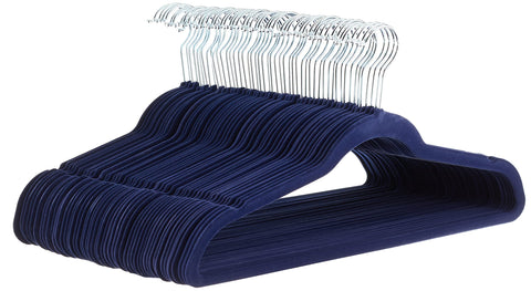 Amazon Basics slim velvet hangers closeup velvet coating for secure non-slip clothing