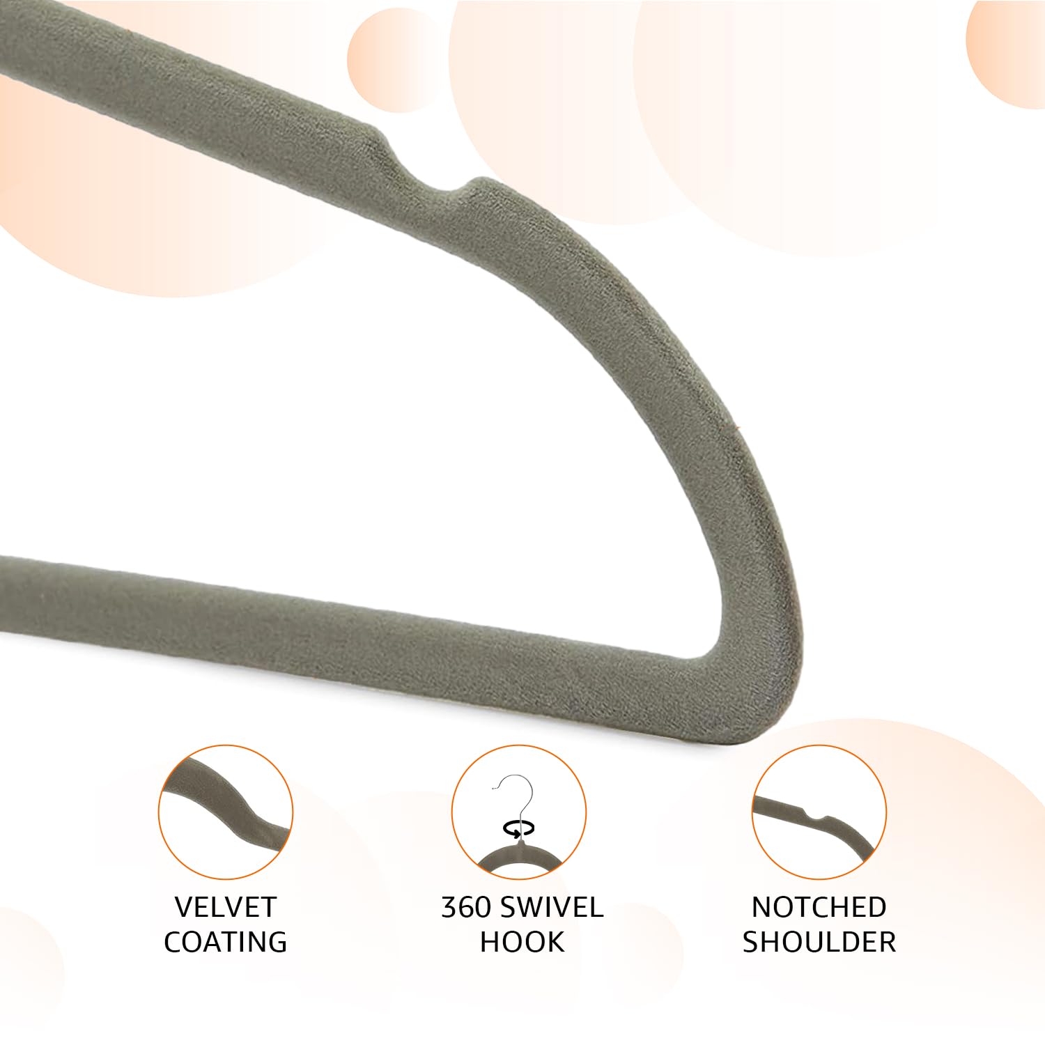 Amazon Basics hangers show slim profile on a rod for extra space.