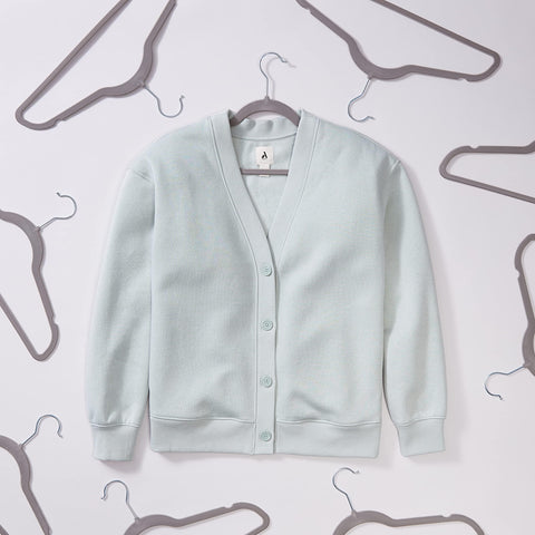 Amazon Basics velvet hanger with textured surface prevents slipping on garments