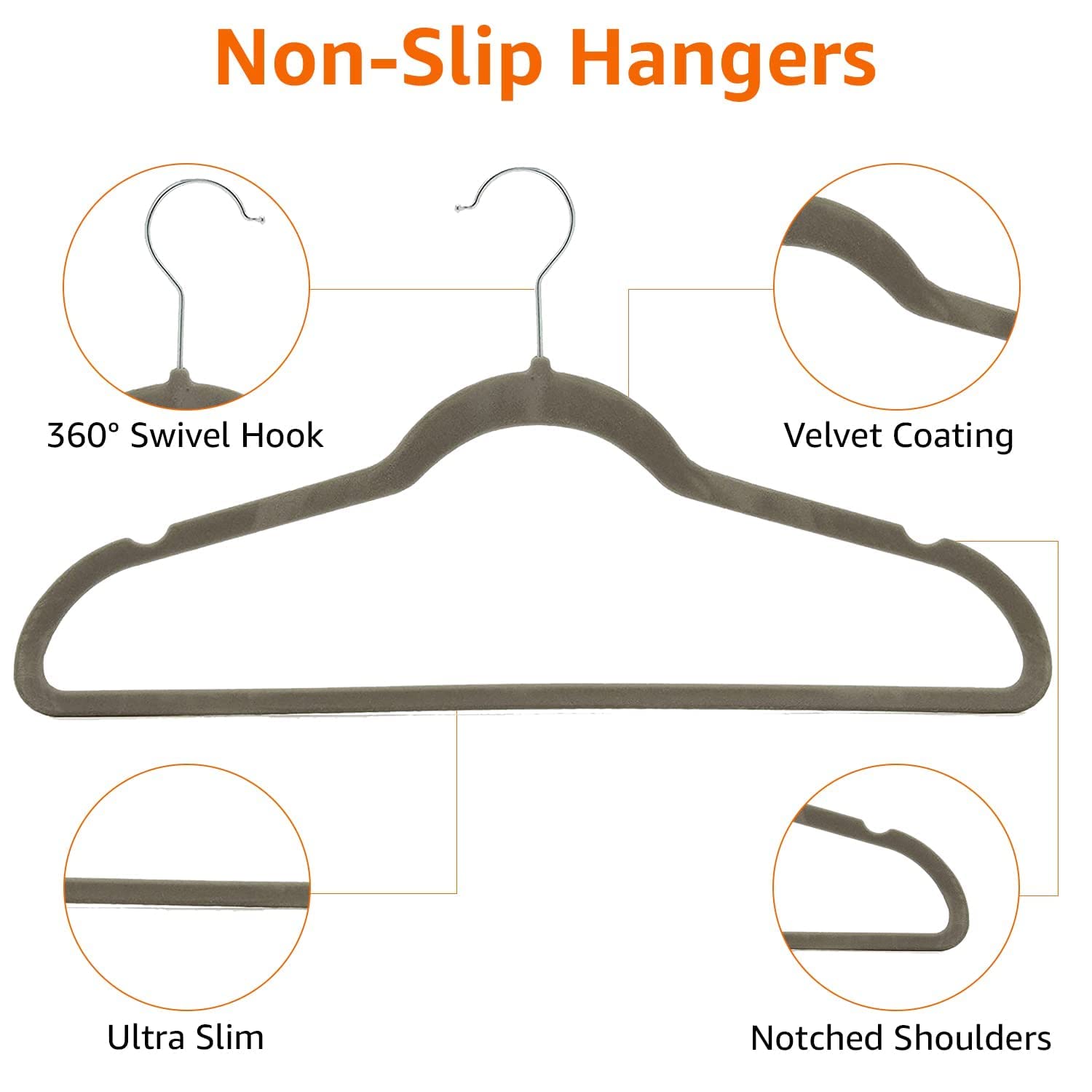 Amazon Basics notched shoulders prevent slipping for delicate fabrics