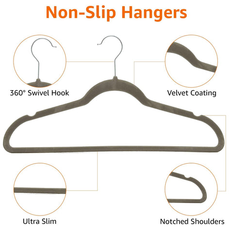 Amazon Basics notched shoulders prevent slipping for delicate fabrics