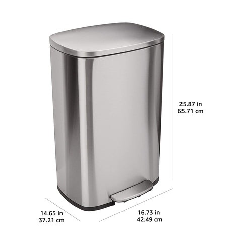 Amazon Basics trash can soft-close lid quiet operation