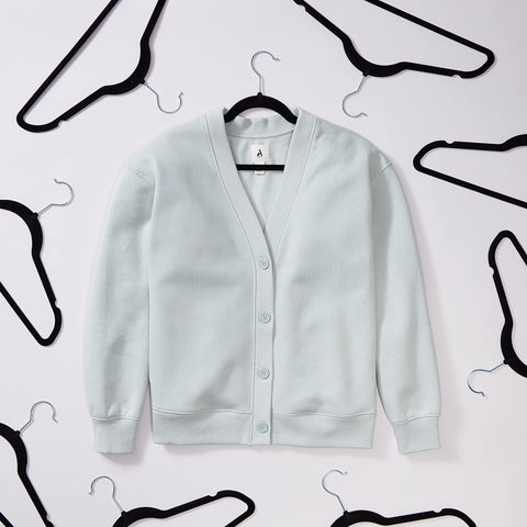 Slim profile Amazon Basics hanger keeps garments neat and closet organized
