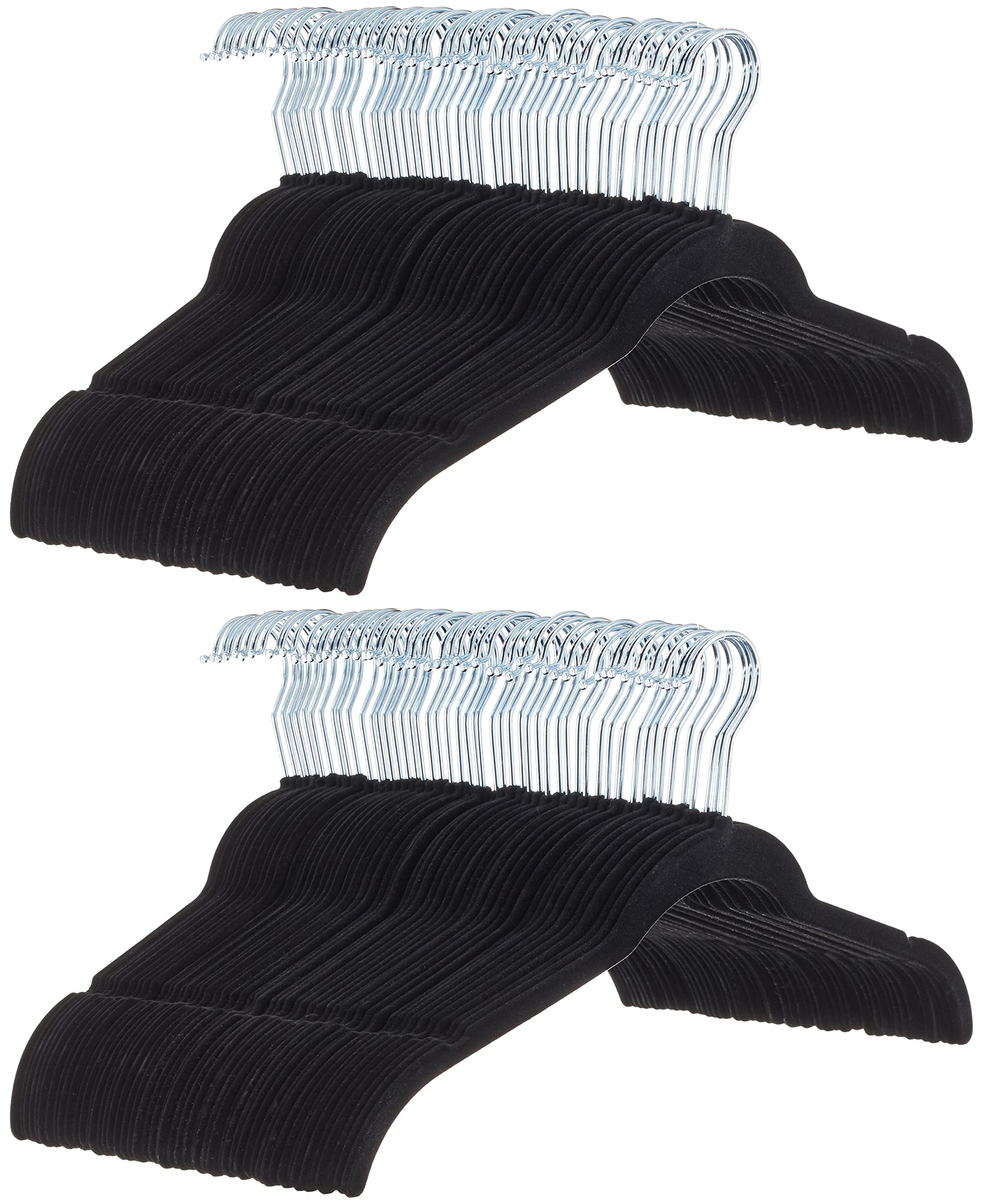 Amazon Basics velvet space-saving hanger in a 100-pack keeps closets tidy