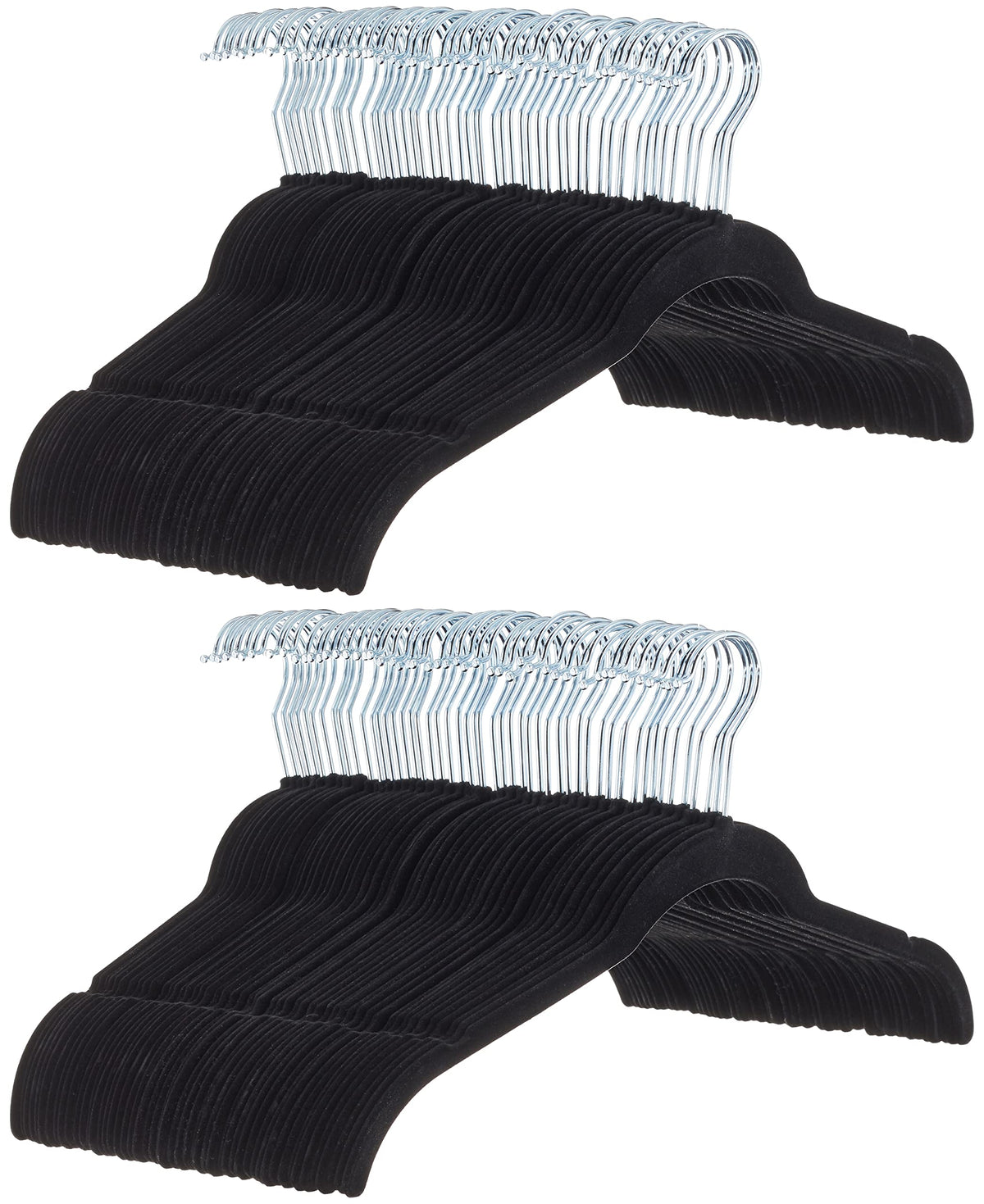 Amazon Basics velvet space-saving hanger in a 100-pack keeps closets tidy
