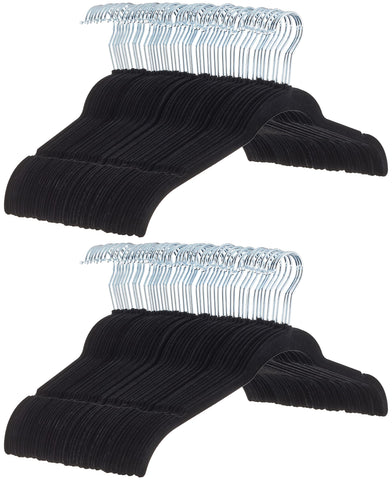 Amazon Basics velvet space-saving hanger in a 100-pack keeps closets tidy