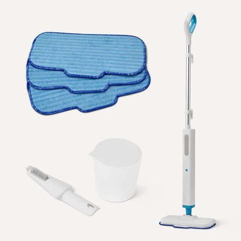 Amazon Basics steam mop water tank shows 15 oz capacity