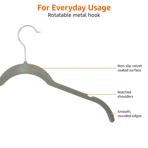 Sturdy Amazon Basics hanger supports up to 10 pounds for durable storage.